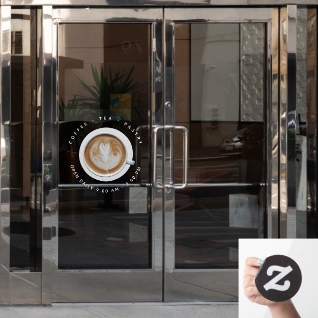 Autocollant Pour Fenêtre Heure d'ouverture de la boutique de café Simple Co (Porte de bureau)