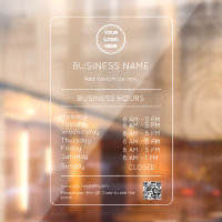 Heures d'ouverture Code QR Logo Entreprise Moderne