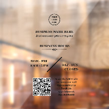 Heures d'ouverture de la boutique avec logo d'entr