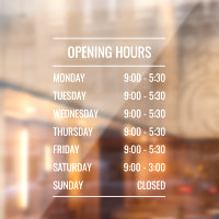 Heures d'ouverture de magasin moderne adhésif pour