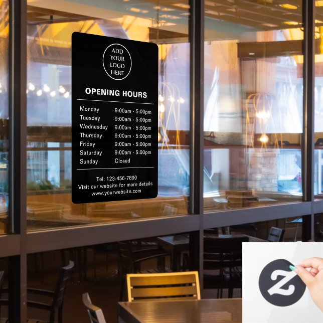 Autocollant Pour Fenêtre Heures d'ouverture du magasin Entreprise d'entrepr (Fenêtre du restaurant)