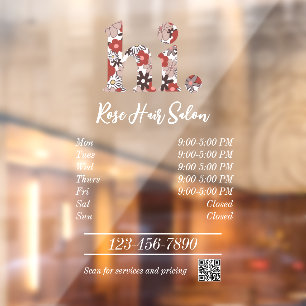 Autocollant Pour Fenêtre Heures d'ouverture du salon de coiffure