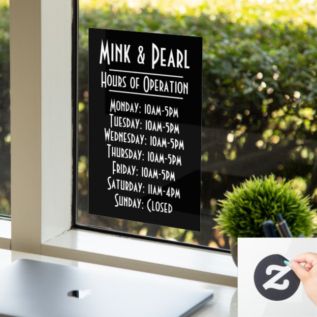 Autocollant Pour Fenêtre Heures simples d'opération Clôture de fenêtre stat (Bureau)