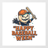 Heureux Baseball Ween Vintage Halloween Baseball D