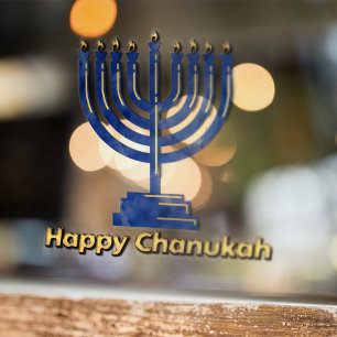 Autocollant Pour Fenêtre Heureux Chanukah Menorah