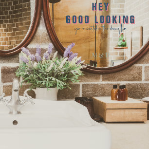 Autocollant Pour Fenêtre Hey, Beau look   Monogramme Mariage