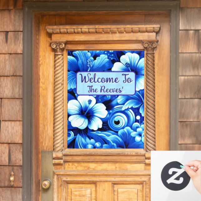 Autocollant Pour Fenêtre Hibiscus de fleurs hawaïennes tropicales Personnal (Porte d'accueil)