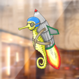Autocollant Pour Fenêtre Hippocampe Fusée