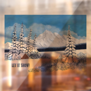 Autocollant Pour Fenêtre Hiver enneigé
