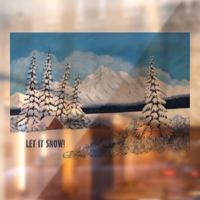 Autocollant Pour Fenêtre Hiver enneigé (Feuille 2)