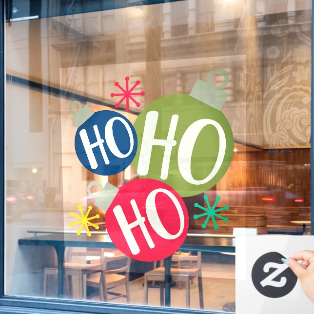 Autocollant Pour Fenêtre Ho Ho Festive Noël Noël Noël Famille Correspondanc (Fenêtre de café)