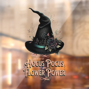 Autocollant Pour Fenêtre Hocus Pocus et Flower Power Clôture de fenêtre