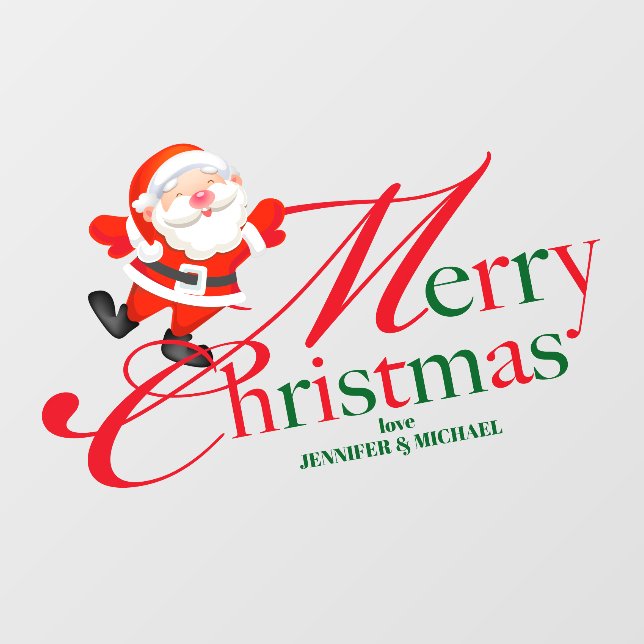 Autocollant Pour Fenêtre Holiday Custom Text Merry Christmas (Feuille)