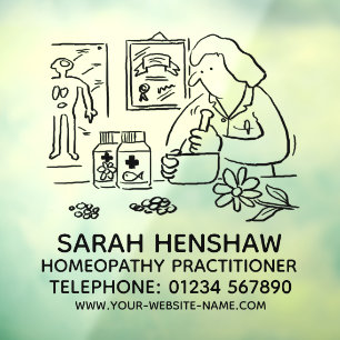 Autocollant Pour Fenêtre Homéopathie Homéopathie Praticien Carré