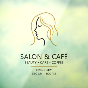Autocollant Pour Fenêtre Horaires d'Ouverture du Salon de Coiffure & Beauté