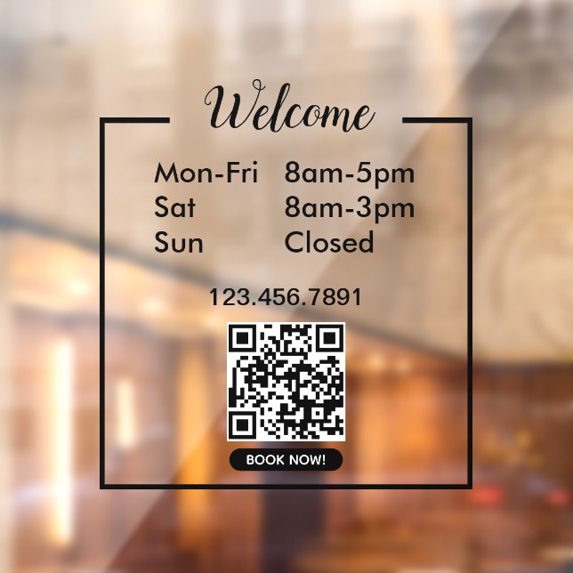 Autocollant Pour Fenêtre Horaires d'ouverture Heures d'ouverture des affair (Feuille 2)