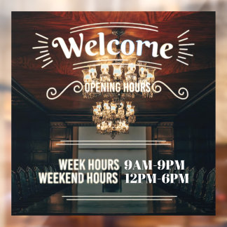 Autocollant Pour Fenêtre Horaires d'ouverture Sticker de fenêtre personnali