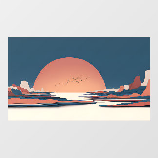 Autocollant Pour Fenêtre Horizon Fauviste | Soleil en Terracotta Réservoir