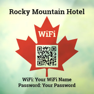 Autocollant Pour Fenêtre Hôtel Canadien Wifi Détails Plus Code QR