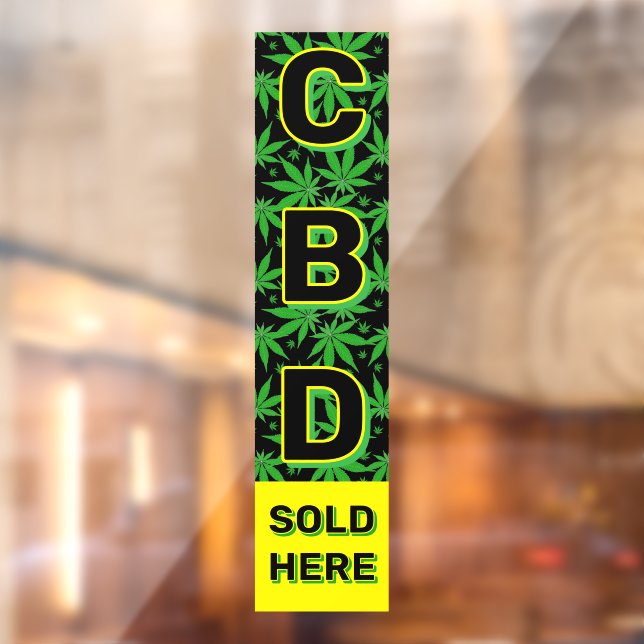 Autocollant Pour Fenêtre Huile CBD Premium vendue ici Adv (Feuille 2)