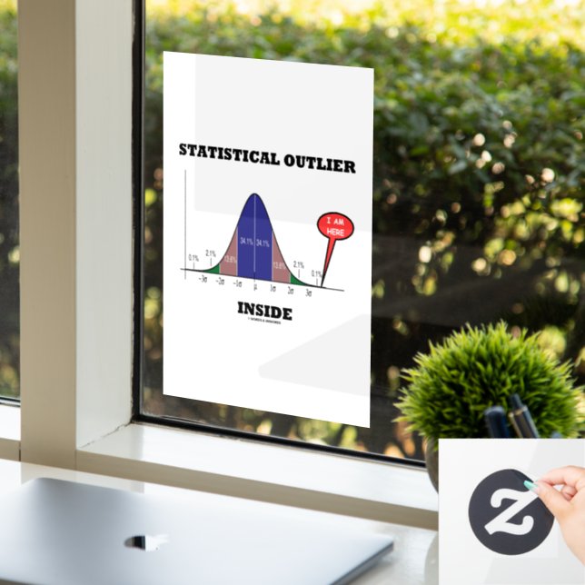 Autocollant Pour Fenêtre Humour de courbe statistique externe à l'intérieur (Bureau)