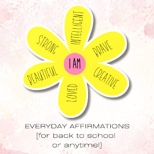 Autocollant Pour Fenêtre "I Am" Daisy Inspirationnelle