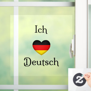 Autocollant Pour Fenêtre "Ich Liebe Deutsch" I Heart German 