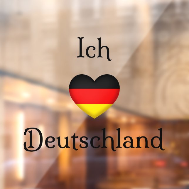 Autocollant Pour Fenêtre "Ich Liebe Deutschland" I Heart Allemagne (Feuille 2)