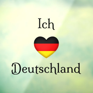 Autocollant Pour Fenêtre "Ich Liebe Deutschland" I Heart Allemagne