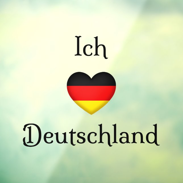 Autocollant Pour Fenêtre "Ich Liebe Deutschland" I Heart Allemagne  (Feuille 3)
