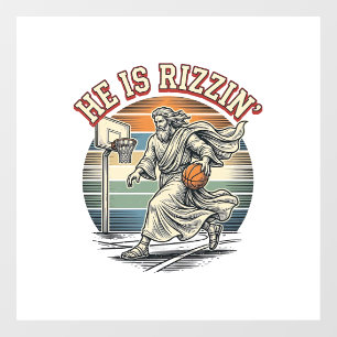 Autocollant Pour Fenêtre Il est Rizzin Vintage Basketball Religious T-Shirt