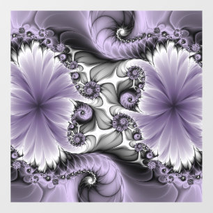 Autocollant Pour Fenêtre Illusion de lilas Art floral abstrait fractal Fant