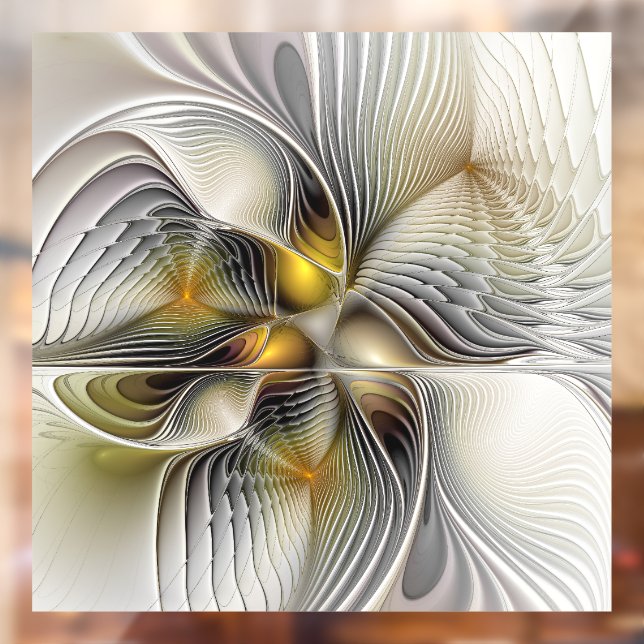 Autocollant Pour Fenêtre Illusion d'optique abstraite fractale 3D avec prof (Feuille 2)