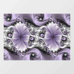 Autocollant Pour Fenêtre Illusion Lilac Abstrait Floral Fractal Art Imagina