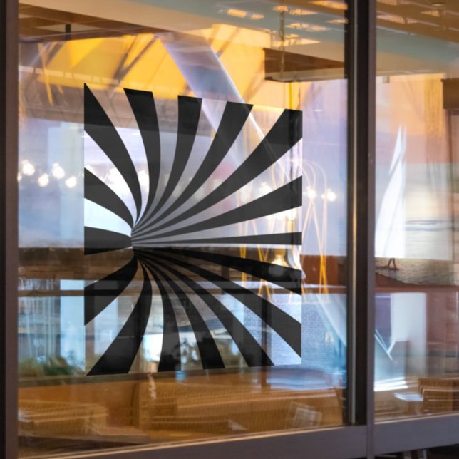 Autocollant Pour Fenêtre Illusion optique hypophonique Vortex Noir (Créateur téléchargé)