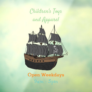 Autocollant Pour Fenêtre Illustration de bateau pirate