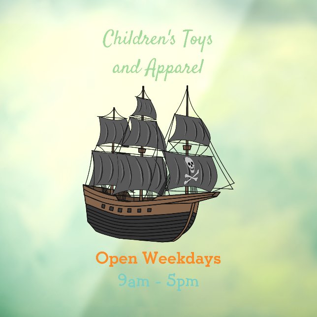 Autocollant Pour Fenêtre Illustration de bateau pirate (Feuille 3)