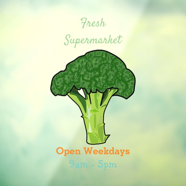 Autocollant Pour Fenêtre Illustration de Broccoli (Feuille 3)