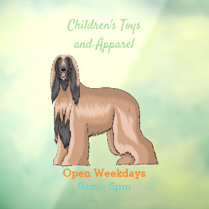 Autocollant Pour Fenêtre illustration de chien de dessin animé lévrier afgh