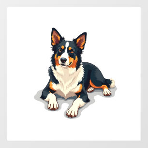 Autocollant Pour Fenêtre Illustration de chien de portrait de Border Collie