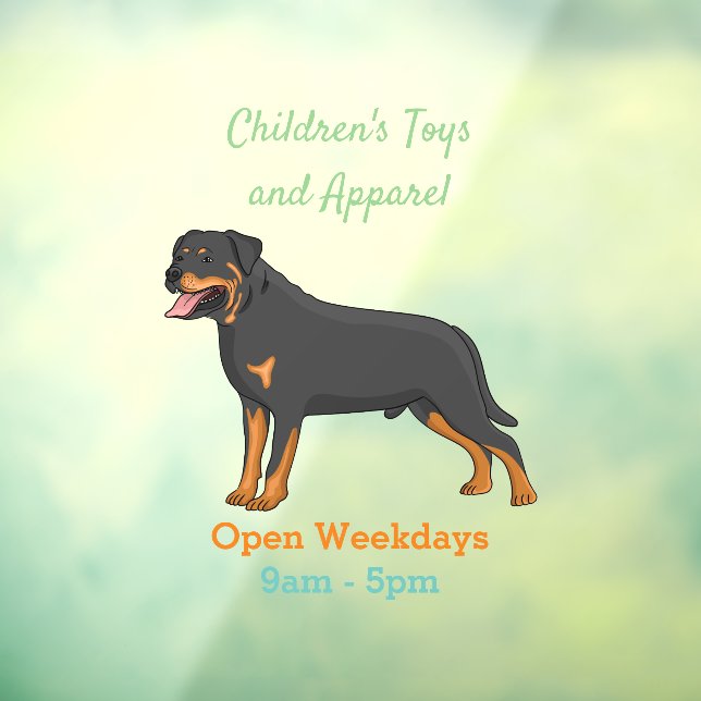 Autocollant Pour Fenêtre Illustration de chien Rottweiler (Feuille 3)