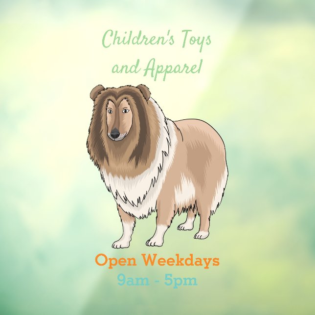 Autocollant Pour Fenêtre Illustration de chien Rough collie (Feuille 3)