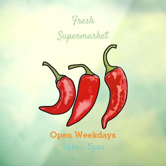 Autocollant Pour Fenêtre Illustration de chili (Feuille 3)