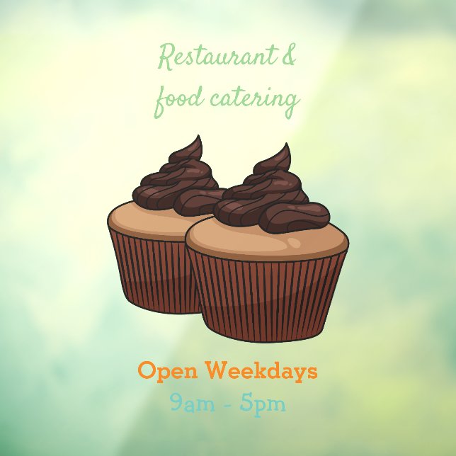 Autocollant Pour Fenêtre Illustration de Cupcake (Feuille 3)