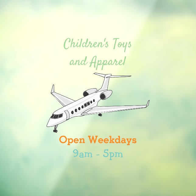 Autocollant Pour Fenêtre Illustration de dessin animé d'avion privé (Feuille 3)