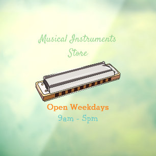 Autocollant Pour Fenêtre Illustration de dessin d'Harmonica