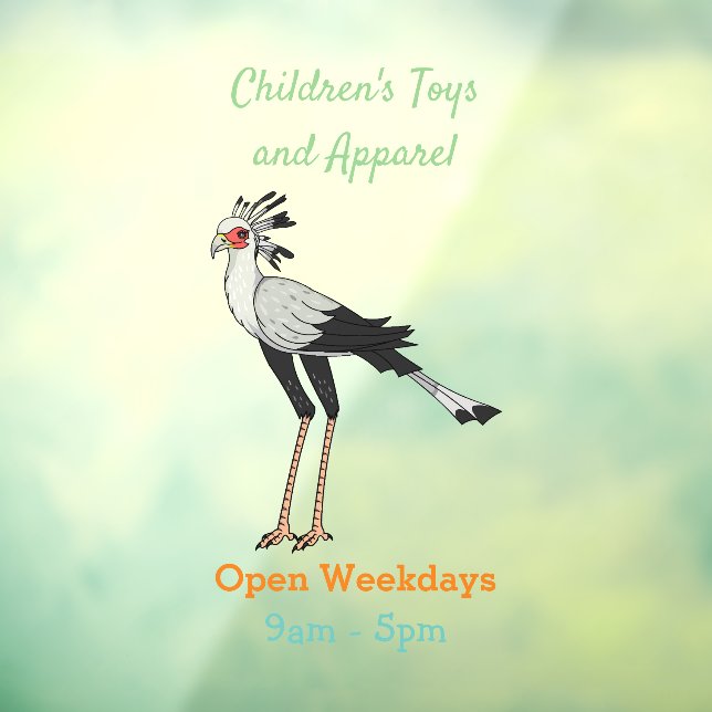 Autocollant Pour Fenêtre Illustration de dessin du secrétaire pour oiseaux (Feuille 3)