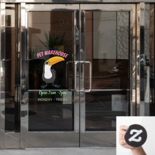 Autocollant Pour Fenêtre Illustration de dessin humoristique du toucan joye