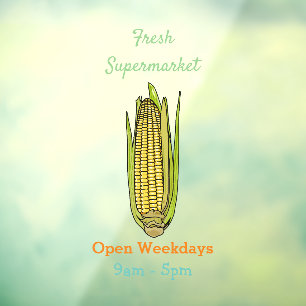 Autocollant Pour Fenêtre Illustration de dessin sur le maïs