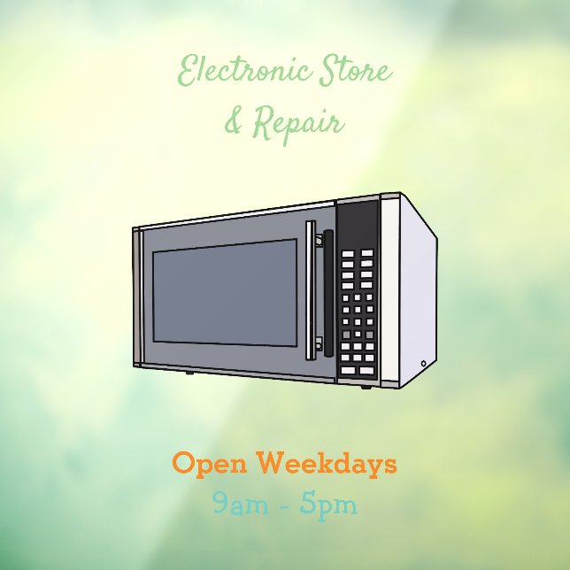 Autocollant Pour Fenêtre Illustration de dessin sur micro-ondes (Feuille 3)